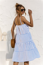 Load image into Gallery viewer, Striped Tiered Sleeveless Dress
