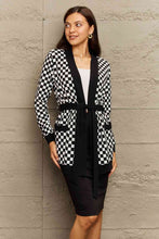 Load image into Gallery viewer, Ninexis Full Size Plaid Tie Waist Pocketed Cardigan
