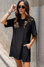 Load image into Gallery viewer, Pocketed Round Neck Short Sleeve Mini Dress
