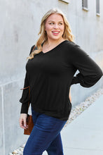 Load image into Gallery viewer, Basic Bae Full Size V-Neck Lantern Sleeve Blouse
