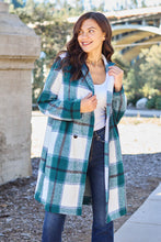 Load image into Gallery viewer, Double Take Full Size Plaid Button Up Lapel Collar Coat
