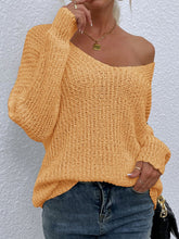 Load image into Gallery viewer, Rib-Knit V-Neck Tunic Sweater
