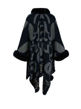 Load image into Gallery viewer, Faux Fur Trim Poncho
