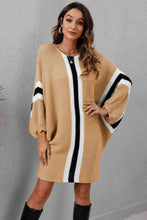 Load image into Gallery viewer, Ribbed Round Neck Long Sleeve Sweater Dress
