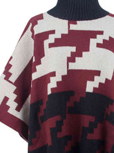 Load image into Gallery viewer, Turtleneck Pom-Pom Trim Poncho
