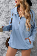 Load image into Gallery viewer, Half Zip Sweatshirt with Kangaroo Pocket
