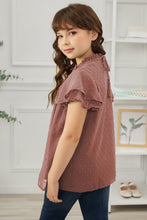 Load image into Gallery viewer, Girls Swiss Dot Smocked Flutter Sleeve Blouse
