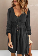 Load image into Gallery viewer, Scoop Neck Empire Waist Long Sleeve Mini Dress
