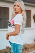 Load image into Gallery viewer, Leopard Color Block Short Sleeve T-Shirt
