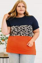 Load image into Gallery viewer, Plus Size Leopard Color Block T-Shirt
