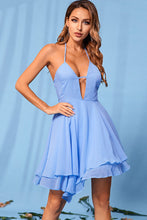 Load image into Gallery viewer, Halter Neck Asymmetrical Hem Layered Dress
