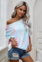 Load image into Gallery viewer, Tie-Dye Boat Neck Batwing Sleeve Tee
