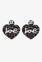 Load image into Gallery viewer, LOVE Beaded Heart Earrings
