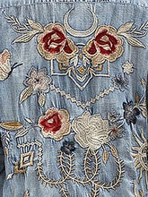 Load image into Gallery viewer, Embroidered Pocketed Button Up Denim Shirt
