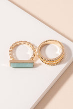 Load image into Gallery viewer, Rectangle Stone Ring Set
