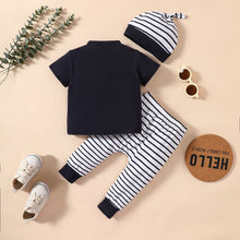 Load image into Gallery viewer, Baby Elephant Graphic Top and Striped Pants Set
