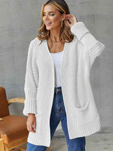 Load image into Gallery viewer, Open Front Long Sleeve Cardigan with Pockets
