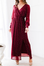 Load image into Gallery viewer, Rhinestone Surplice Split Maxi Dress

