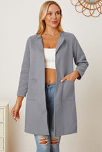 Load image into Gallery viewer, Open Front Pocketed Long Sleeve Coat
