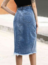 Load image into Gallery viewer, Slit Denim Skirt
