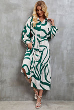 Load image into Gallery viewer, Tie-Waist Printed Button Up Dress
