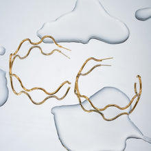 Load image into Gallery viewer, Stainless Steel Wave Shape C-Hoop Earrings
