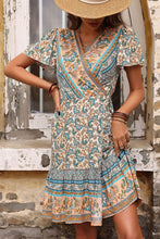 Load image into Gallery viewer, Bohemian Flutter Sleeve Surplice Dress
