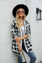 Load image into Gallery viewer, Houndstooth Open Front Longline Cardigan
