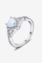 Load image into Gallery viewer, 925 Sterling Silver Heart Opal Crisscross Ring
