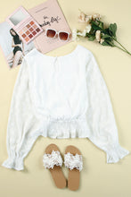 Load image into Gallery viewer, Star Applique Flounce Sleeve Peplum Blouse
