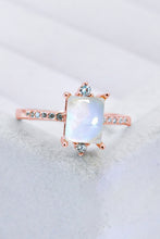 Load image into Gallery viewer, 925 Sterling Silver Square Moonstone Ring
