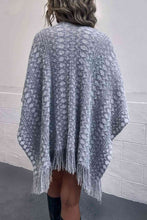 Load image into Gallery viewer, Open Front Fringe Hem Poncho
