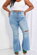 Load image into Gallery viewer, Vibrant MIU Full Size Jess Button Flare Jeans
