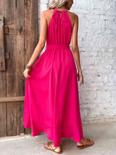 Load image into Gallery viewer, Grecian Neck Tie Belt Dress
