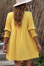 Load image into Gallery viewer, Round Neck Lantern Sleeve Mini Dress
