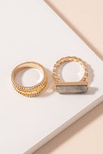 Load image into Gallery viewer, Rectangle Stone Ring Set
