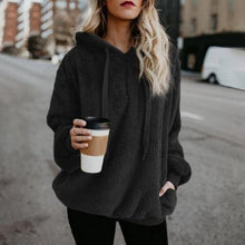 Load image into Gallery viewer, Full Size Quarter-Zip Drawstring Teddy Hoodie
