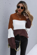 Load image into Gallery viewer, Color Block Long Sleeve Sweater
