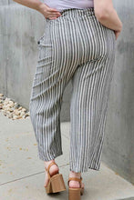 Load image into Gallery viewer, Heimish Find Your Path Full Size Paperbag Waist Striped Culotte Pants
