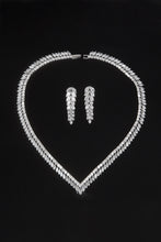 Load image into Gallery viewer, Cubic Zirconia Heart-Shaped Necklace and Dangle Earrings Set
