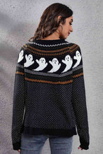 Load image into Gallery viewer, Ghost Pattern Round Neck Long Sleeve Sweater
