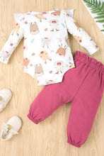 Load image into Gallery viewer, Baby Girl Reindeer Bodysuit and Paperbag Joggers Set
