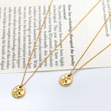 Load image into Gallery viewer, Gold-Plated Copper Coin Shape Pendant Necklace
