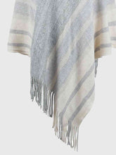 Load image into Gallery viewer, Striped Fringe Hem Hooded Poncho
