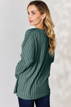 Load image into Gallery viewer, Basic Bae Full Size Ribbed Half Button Long Sleeve T-Shirt
