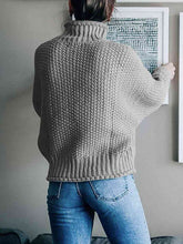 Load image into Gallery viewer, Turtleneck Dropped Shoulder Sweater
