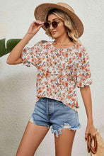 Load image into Gallery viewer, Round Neck Flounce Sleeve Blouse
