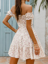 Load image into Gallery viewer, Floral Off-Shoulder Tiered Mini Dress
