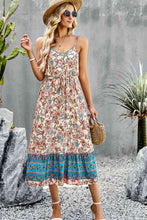 Load image into Gallery viewer, Bohemian Spaghetti Strap Drawstring Slit Dress
