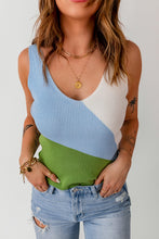 Load image into Gallery viewer, Color Block Ribbed Scoop Neck Knit Tank
